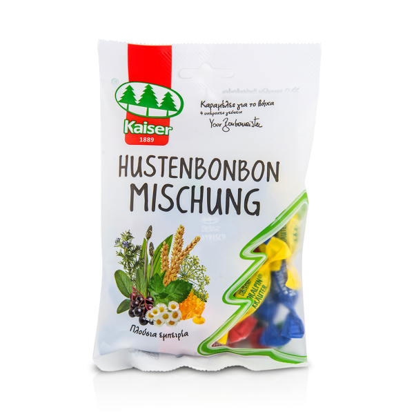 KAISER Hustenbonbon Mischung - Καραμέλες βοτάνων για το Βήχα σε 4 γεύσεις, 80g